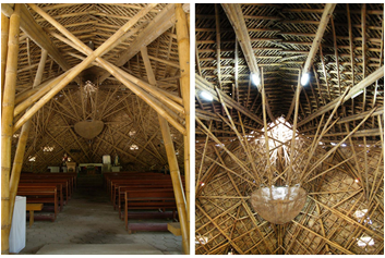 Рис. 2. Бамбуковую церковь в городе Джокья. 